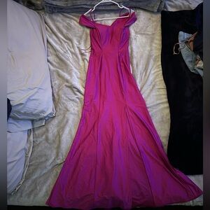Morgan&co long formal dress off the shoulders